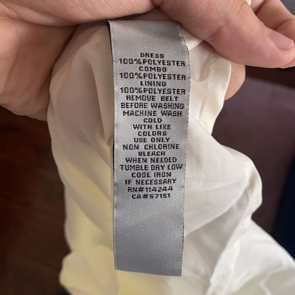 Eliza J Blue & White Multi Print Design Keyhole Dress Feminine Party Event - Picture 10 of 14